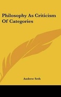 Cover: Philosophy As Criticism Of Categories - Kessinger Publishing