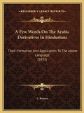 Cover: A Few Words On The Arabic Derivatives In Hindustani - Kessinger Publishing
