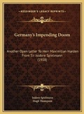 Cover: Germany's Impending Doom - Kessinger Publishing
