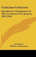 Bild: Criticism Criticized - Kessinger Publishing
