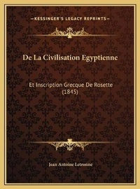 Abbildung von: De La Civilisation Egyptienne - Kessinger Publishing