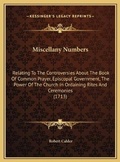 Cover: Miscellany Numbers - Kessinger Publishing