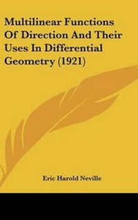 Abbildung von: Multilinear Functions of Direction and Their Uses in Differential Geometry (1921) - Kessinger Publishing