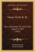 Cover: Verses To M. R. H. - Kessinger Publishing