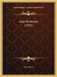Enlarge image Cover: Max Pechstein (1922) - Kessinger Publishing