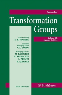 Abbildung von: Transformation Groups - Birkhäuser