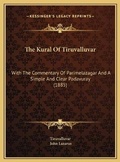 Cover: The Kural Of Tiruvalluvar - Kessinger Publishing