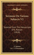 Cover: Sermons On Various Subjects V2 - Kessinger Publishing