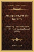 Cover: Anticipation, For The Year 1779 - Kessinger Publishing