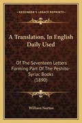 Cover: A Translation, In English Daily Used - Kessinger Publishing