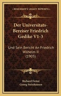 Cover: Der Universitats-Bereiser Friedrich Gedike V1-3 - Kessinger Publishing
