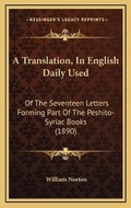 Cover: A Translation, In English Daily Used - Kessinger Publishing