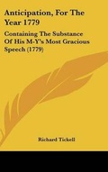 Cover: Anticipation, for the Year 1779 - Kessinger Publishing