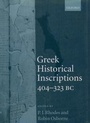 Cover: Greek Historical Inscriptions, 404-323 BC - Oxford University Press