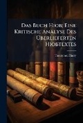 Cover: Das Buch Hiob; Eine Kritische Analyse Des Uberlieferten Hiobtextes - Nabu Press