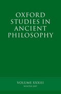 Cover: Oxford Studies in Ancient Philosophy XXXIII - OUP eBook