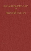 Cover: Hereford 1234-1275 - Oxford University Press