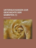 Cover: Untersuchungen Zur Geschichte Der Samniten (1) - Rarebooksclub.com