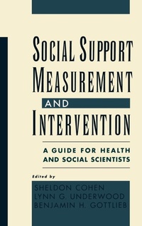 Enlarge image Cover: Social Support Measurement and Intervention - Oxford University Press Inc