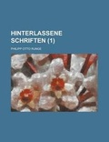 Cover: Hinterlassene Schriften (1 ) - Rarebooksclub.com