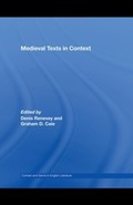 Cover: Medieval Texts in Context - Routledge