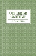 Cover: Old English Grammar - Oxford University Press