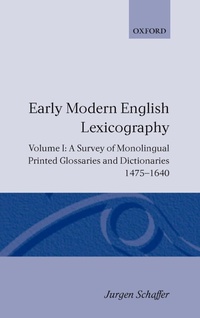 Abbildung von: Early Modern English Lexicography: Volume I - Clarendon Press