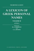 Cover: A Lexicon of Greek Personal Names: Volume II: Attica - Oxford University Press