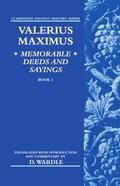 Cover: Valerius Maximus' Memorable Deeds and Sayings Book 1 - Oxford University Press