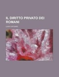Cover: Il Diritto Privato Dei Romani - Rarebooksclub.com