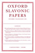 Cover: Oxford Slavonic Papers: Volume XXXIII (2000) - Clarendon Press