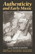 Cover: Authenticity and Early Music - Oxford University Press