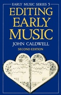 Cover: Editing Early Music - Clarendon Press
