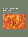 Cover: Rules and List of Members - Rarebooksclub.com