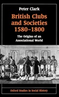 Cover: British Clubs and Societies 1580-1800 - Oxford University Press