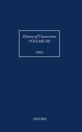 Cover: History of Universities: Volume XII: 1993 - Oxford University Press