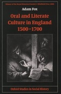 Cover: Oral and Literate Culture in England, 1500-1700 - Oxford University Press