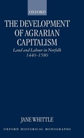 Cover: The Development of Agrarian Capitalism - Oxford University Press