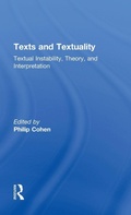 Cover: Texts and Textuality - Routledge