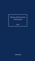 Cover: History of Universities: Volume X: 1991 - Oxford University Press