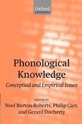 Cover: Phonological Knowledge - Oxford University Press