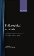 Cover: Philosophical Analysis - Oxford University Press