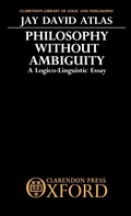 Cover: Philosophy without Ambiguity - Clarendon Press