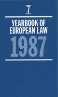 Cover: Yearbook of European Law 1987 - Clarendon Press