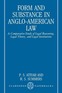 Enlarge image Cover: Form and Substance in Anglo-American Law - Clarendon Press