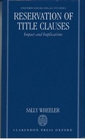 Cover: Reservation of Title Clauses - Clarendon Press