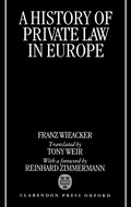 Cover: A History of Private Law in Europe - Clarendon Press