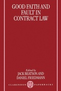 Cover: Good Faith and Fault in Contract Law - Clarendon Press