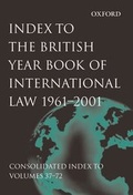 Cover: Index to British Year Book of International Law 1961-2001 - Oxford University Press