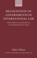 Cover: Recognition of Governments in International Law - Oxford University Press